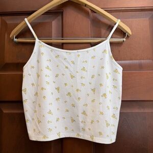 American Eagle Womens M Ditsy Floral Camisole Crop Top Coquette Y2K Fairy Boho